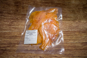 filet de truite fumée à froid lac léman  