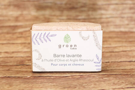 Barre corps et cheveux Huile d'olive et argile rhassoul 100 g BIO